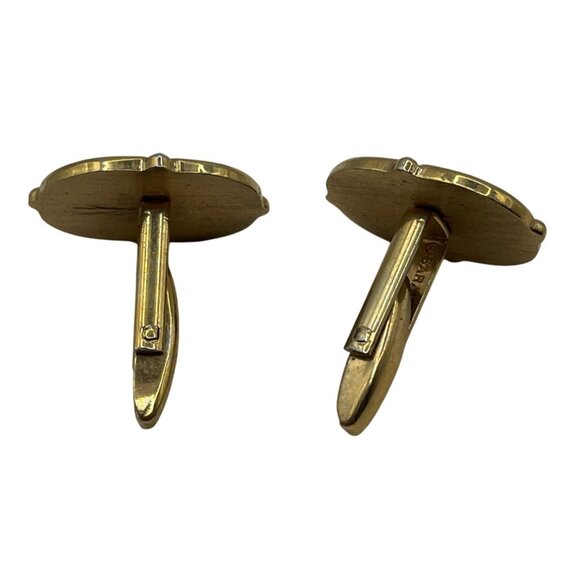 Vintage Gold Tone Oval Cufflinks A28 - Picture 2 of 7